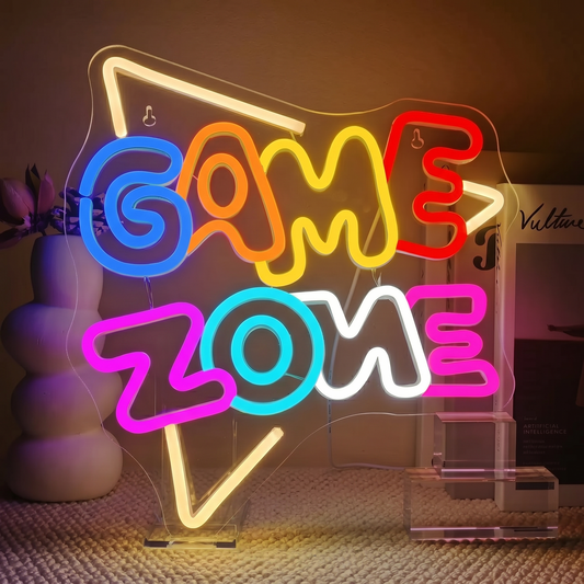 Game Zone LED Neon Sign Colorful Gaming Neon Light Wall Decor for Bedroom Game Room