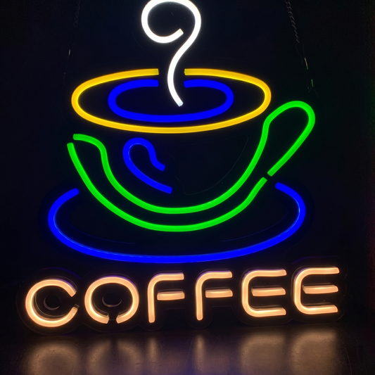 Coffee LED Neon Sign Colorful Cafe Neon Light Wall Decor for Restaurant Coffee Shop