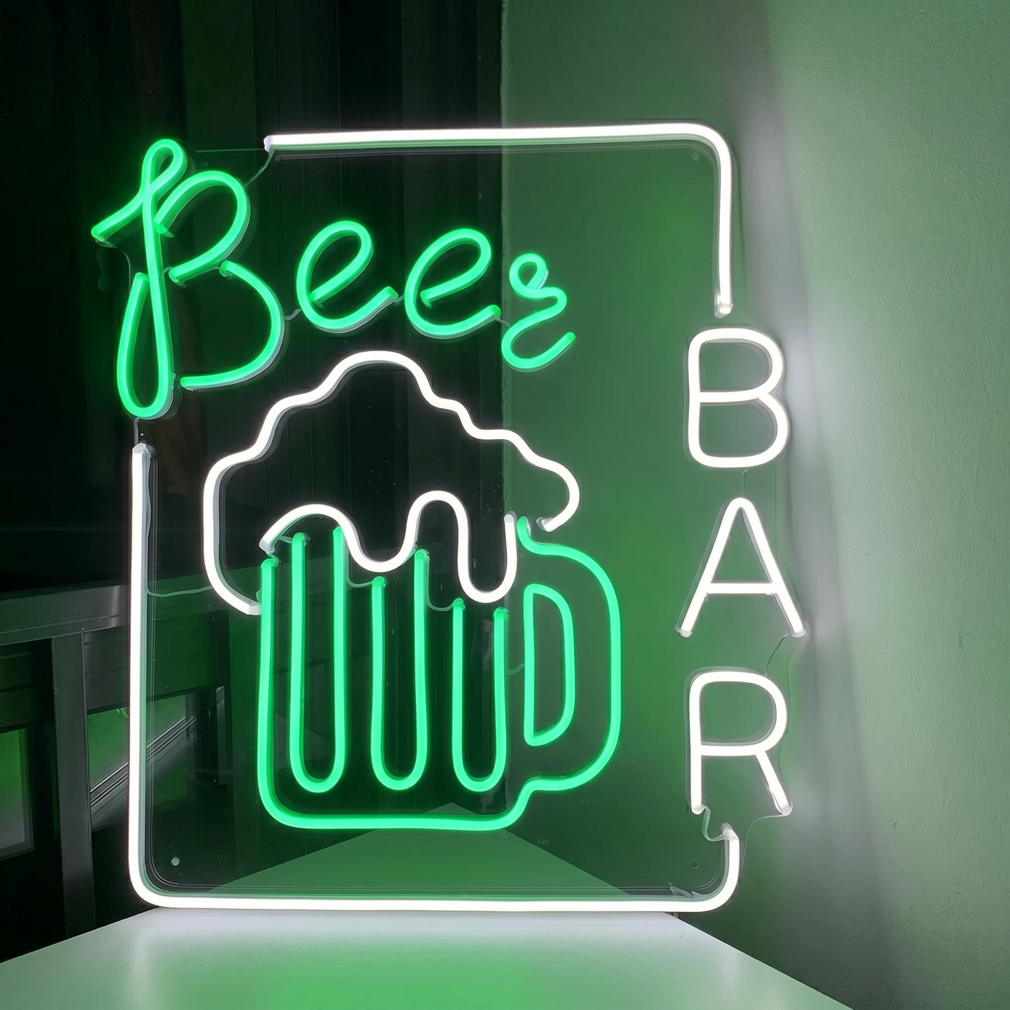 Beer Bar LED Neon Sign Yellow White Beer Mug Neon Light Wall Decor for Bar Pub Man Cave