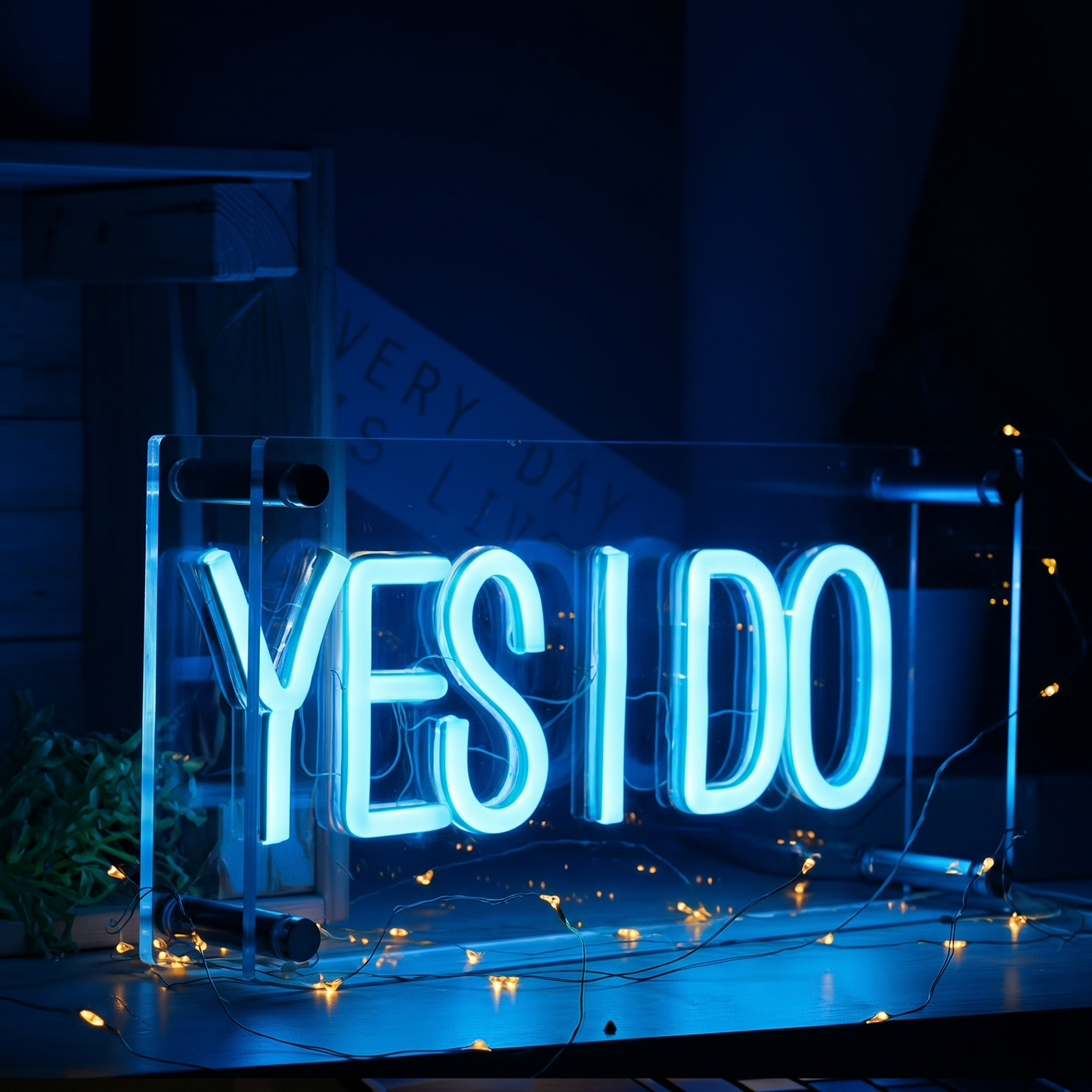 Yes I Do LED Neon Sign Pink Wedding Neon Light Wall Decor for Bridal Shower Engagement Party
