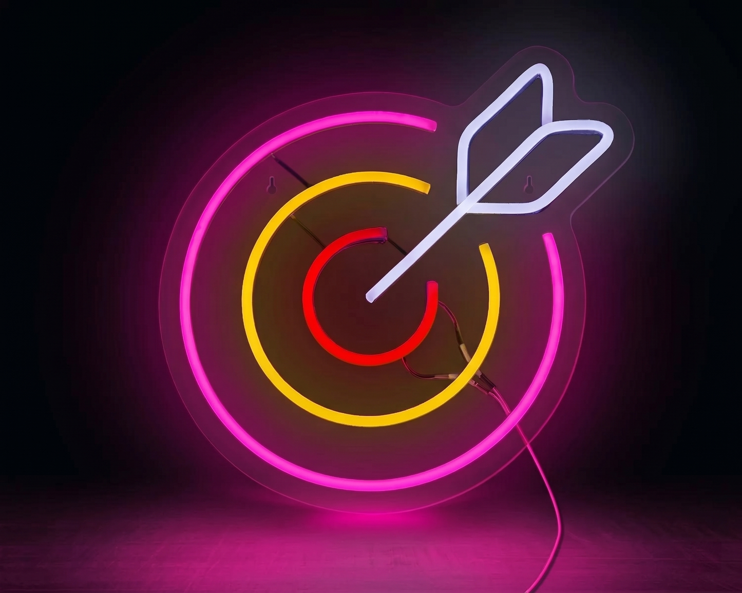 Dart Board LED Neon Sign Green Yellow Target Neon Light Wall Decor for Game Room Bar