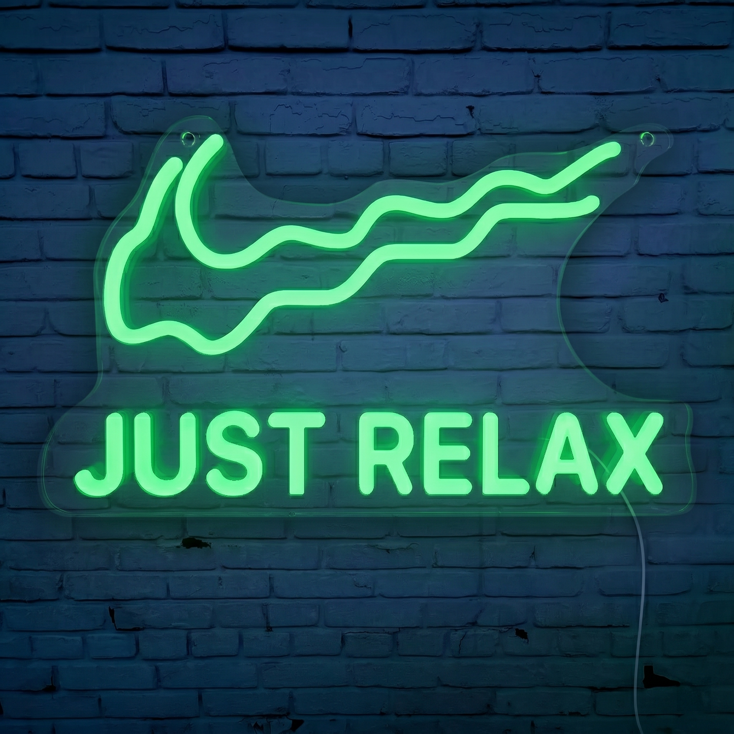 Just Relax LED Neon Sign Blue Chill Quote Neon Light Wall Decor for Bedroom Spa Room