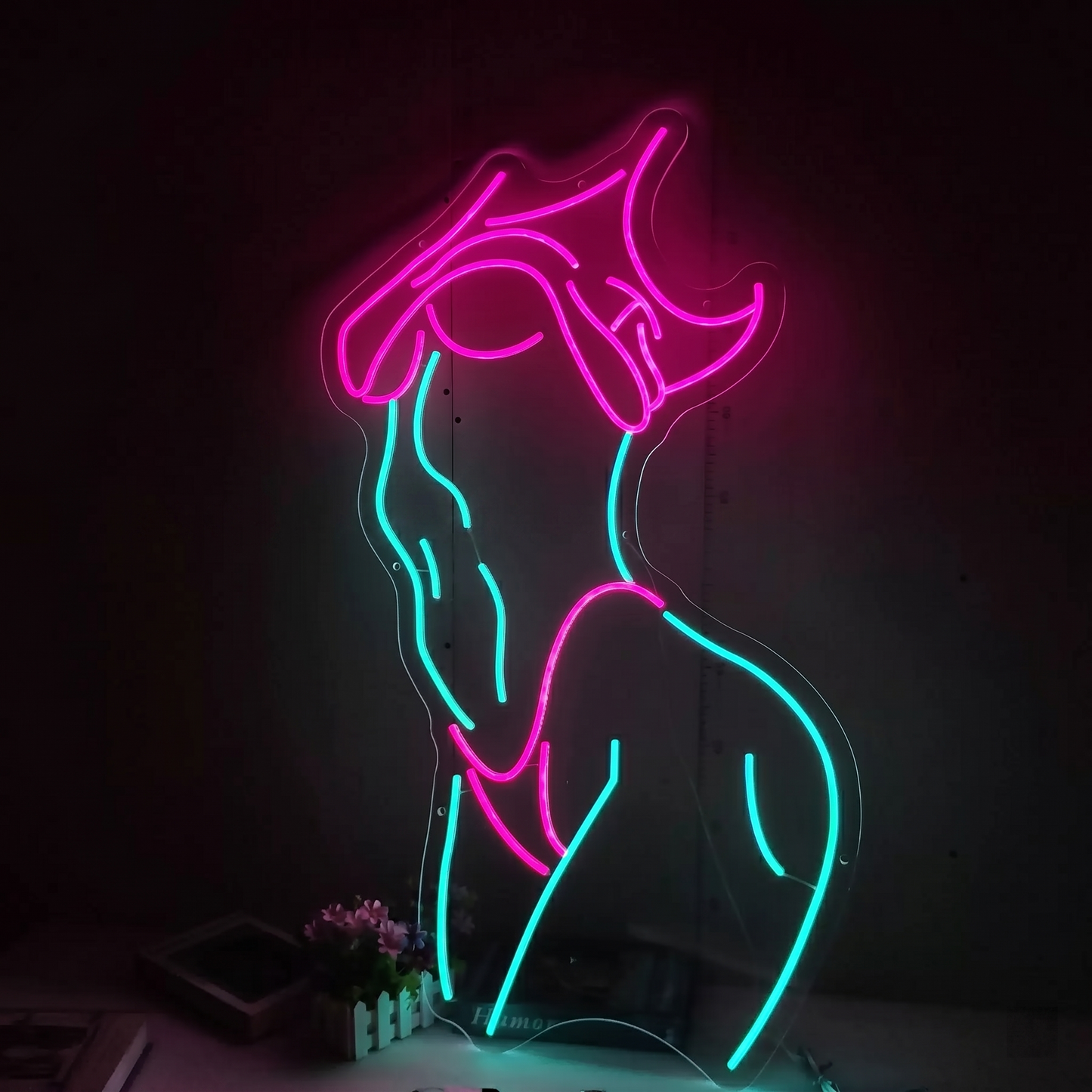 Female Body LED Neon Sign Pink Blue Artistic Silhouette Neon Light Wall Decor for Bedroom Salon Bar