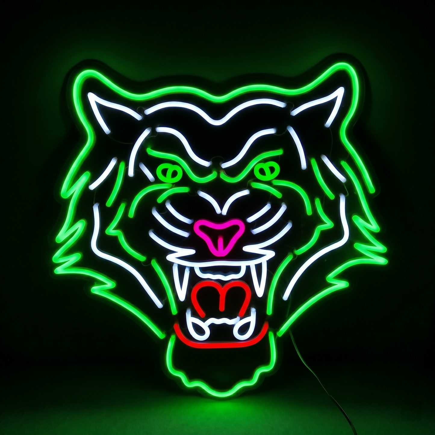 Tiger Head LED Neon Sign Orange White Animal Neon Light Wall Decor for Game Room Bar