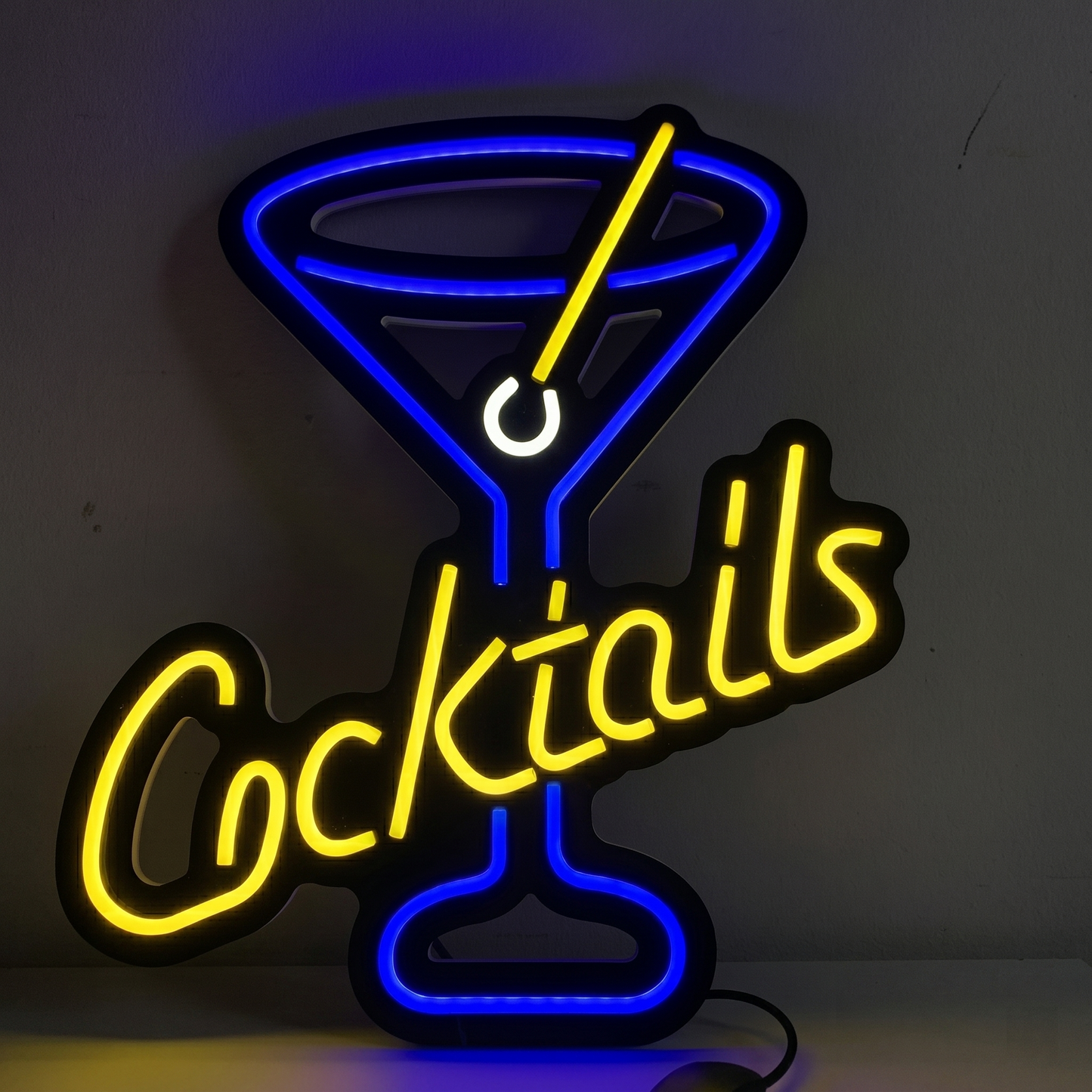 Cocktails LED Neon Sign Martini Glass Neon Light Wall Decor for Bar Restaurant Lounge