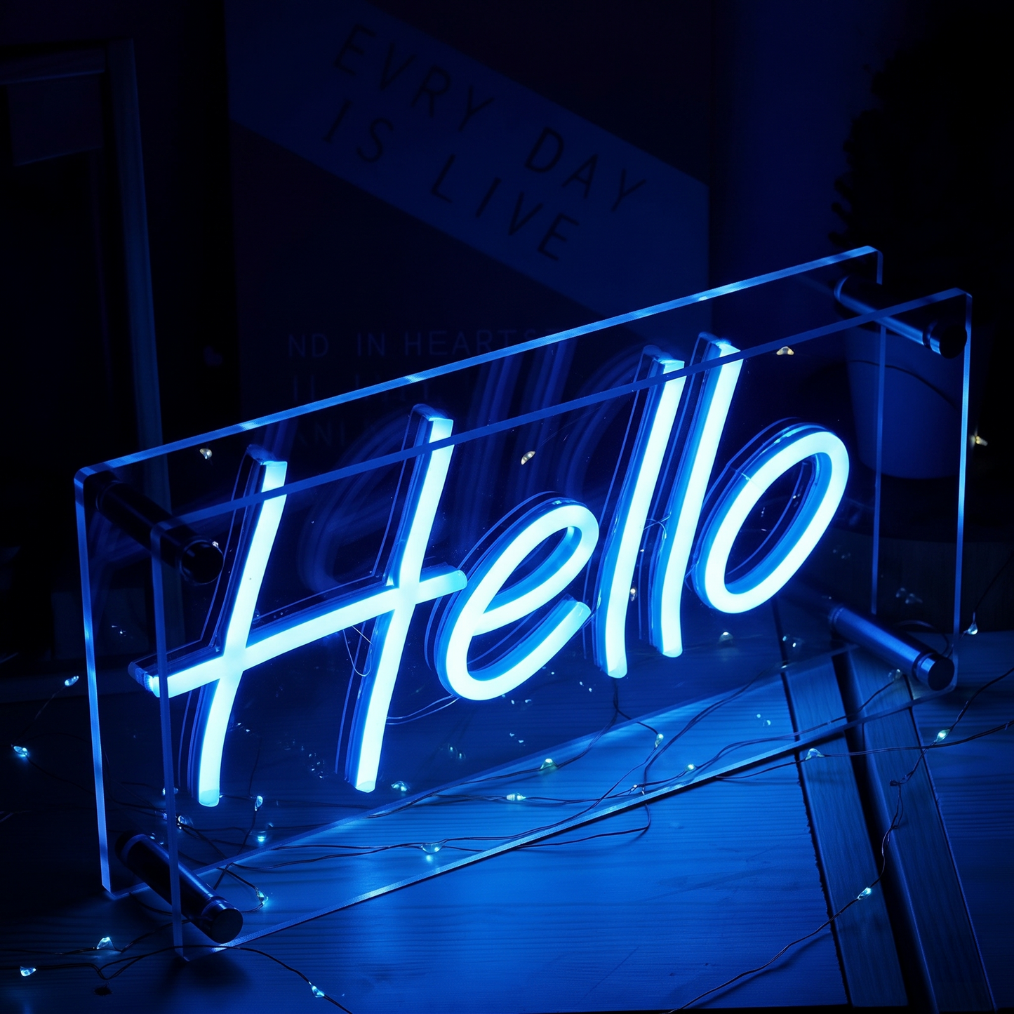Hello LED Neon Sign Warm White Script Neon Light Wall Decor for Bedroom Entryway Living Room Cafe