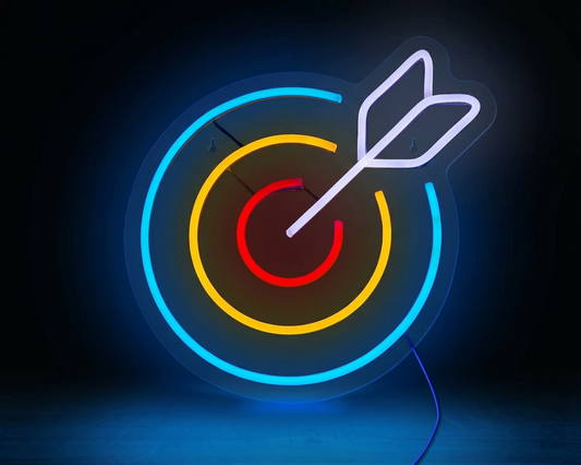 Dart Board LED Neon Sign Green Yellow Target Neon Light Wall Decor for Game Room Bar