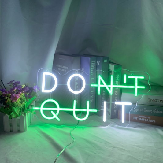 Do Not Quit LED Neon Sign Yellow White Motivational Neon Light Wall Decor for Office Bedroom