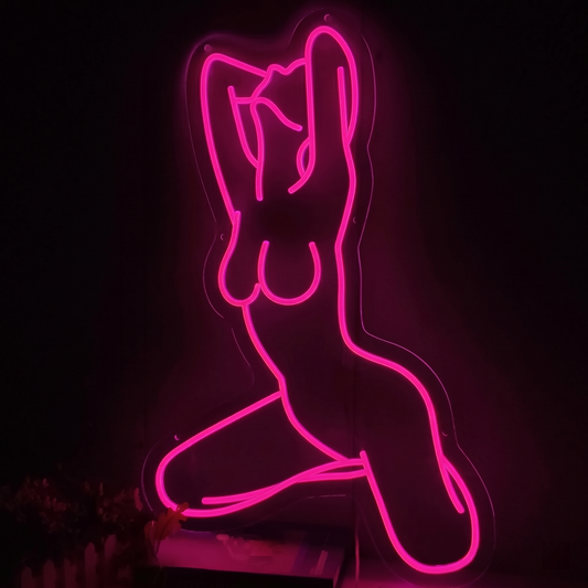 Female Body LED Neon Sign Pink Silhouette Neon Light Wall Decor for Bedroom Salon Bar
