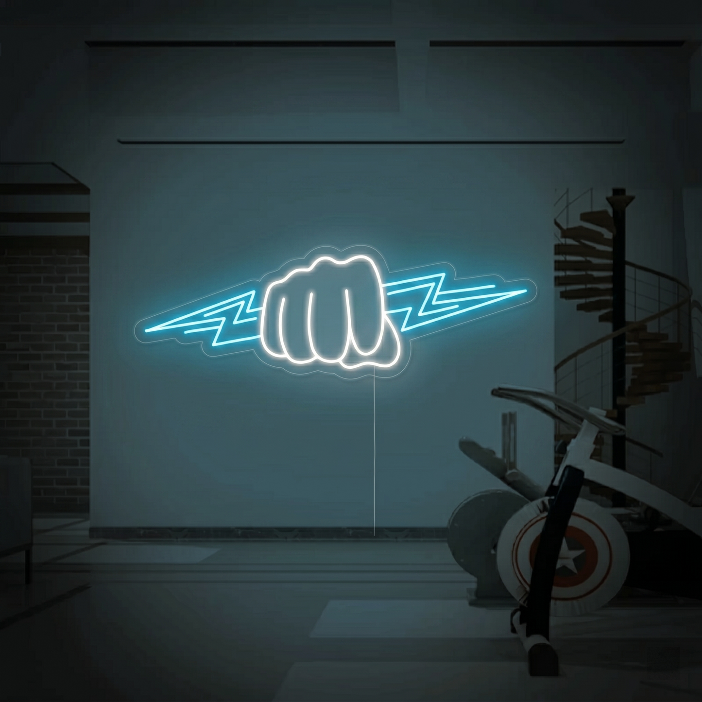 Boxing Fist LED Neon Sign Red White Sports Neon Light Wall Decor for Gym Bedroom