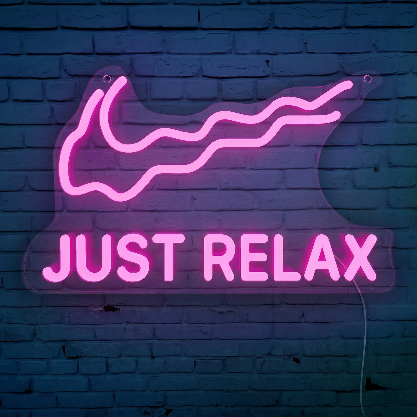Just Relax LED Neon Sign Blue Chill Quote Neon Light Wall Decor for Bedroom Spa Room