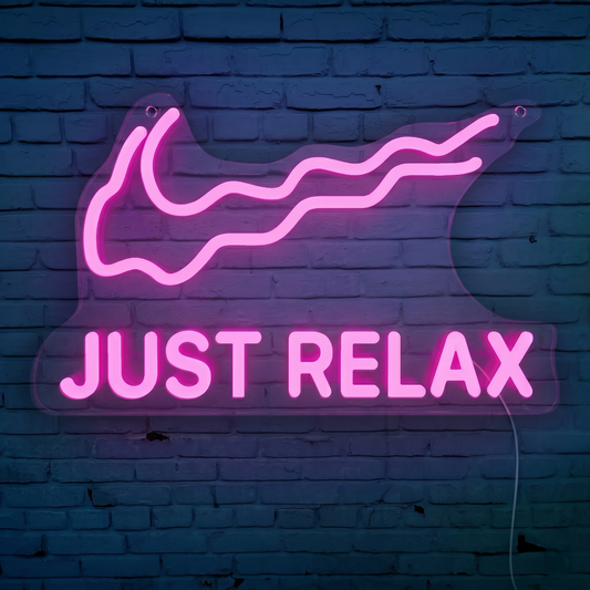 Just Relax LED Neon Sign Blue Chill Quote Neon Light Wall Decor for Bedroom Spa Room