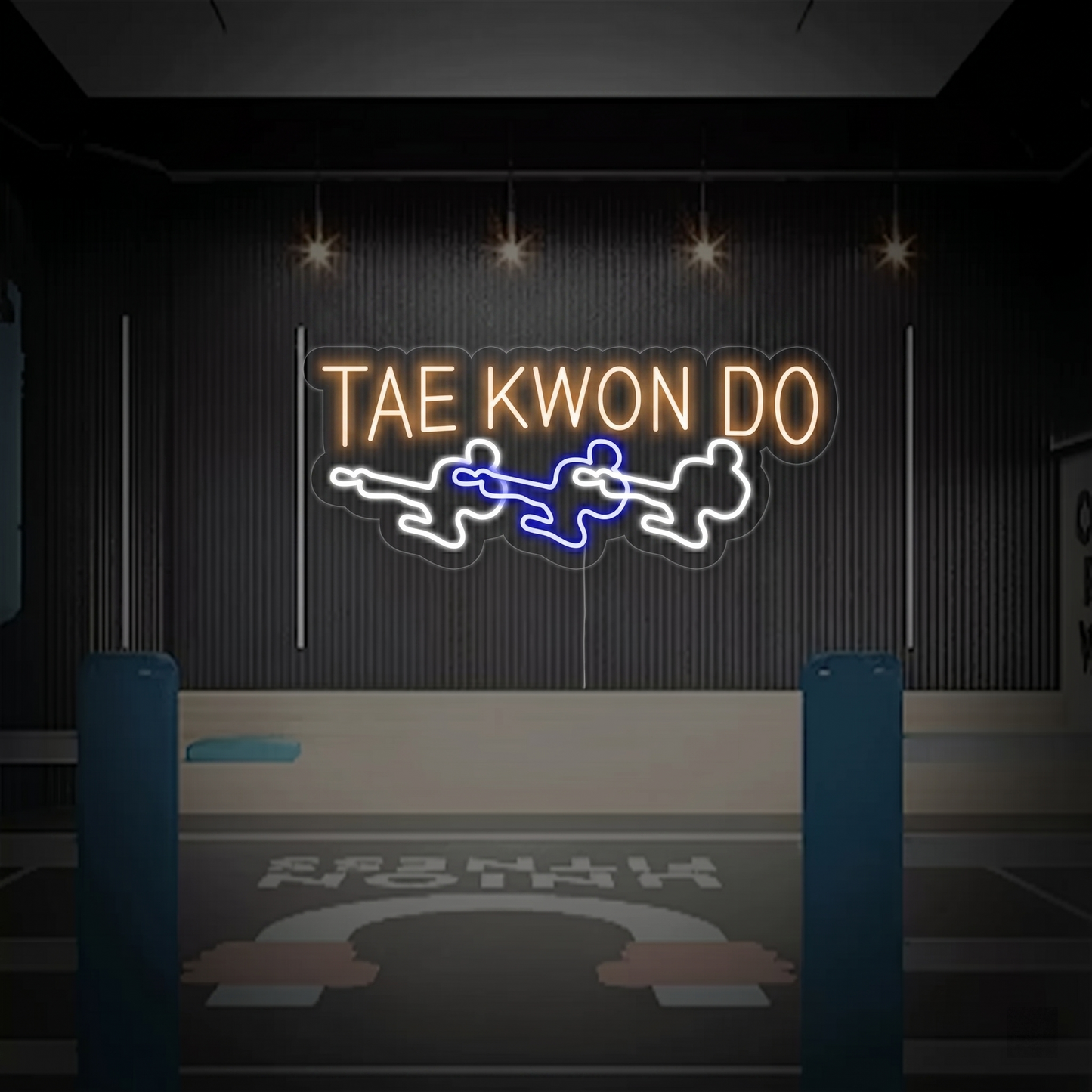 Taekwondo LED Neon Sign Red Blue Martial Arts Neon Light Wall Decor for Gym Studio