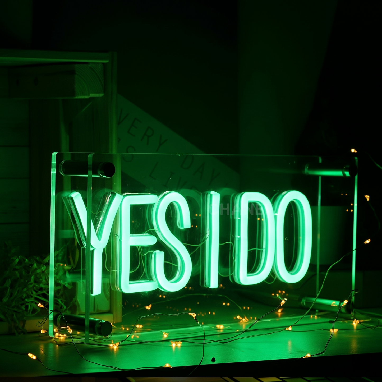 Yes I Do LED Neon Sign Pink Wedding Neon Light Wall Decor for Bridal Shower Engagement Party