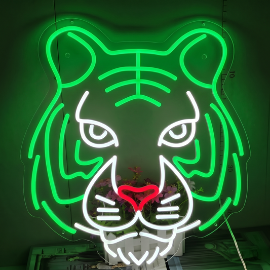 Tiger LED Neon Sign Orange White Animal Neon Light Wall Decor for Bedroom Game Room