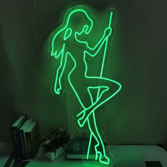 Pole Dancer LED Neon Sign Pink Dance Neon Light Wall Decor for Bedroom Bar Studio