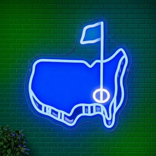 Masters Golf Map LED Neon Sign for Golf Room Bar Wall Decor