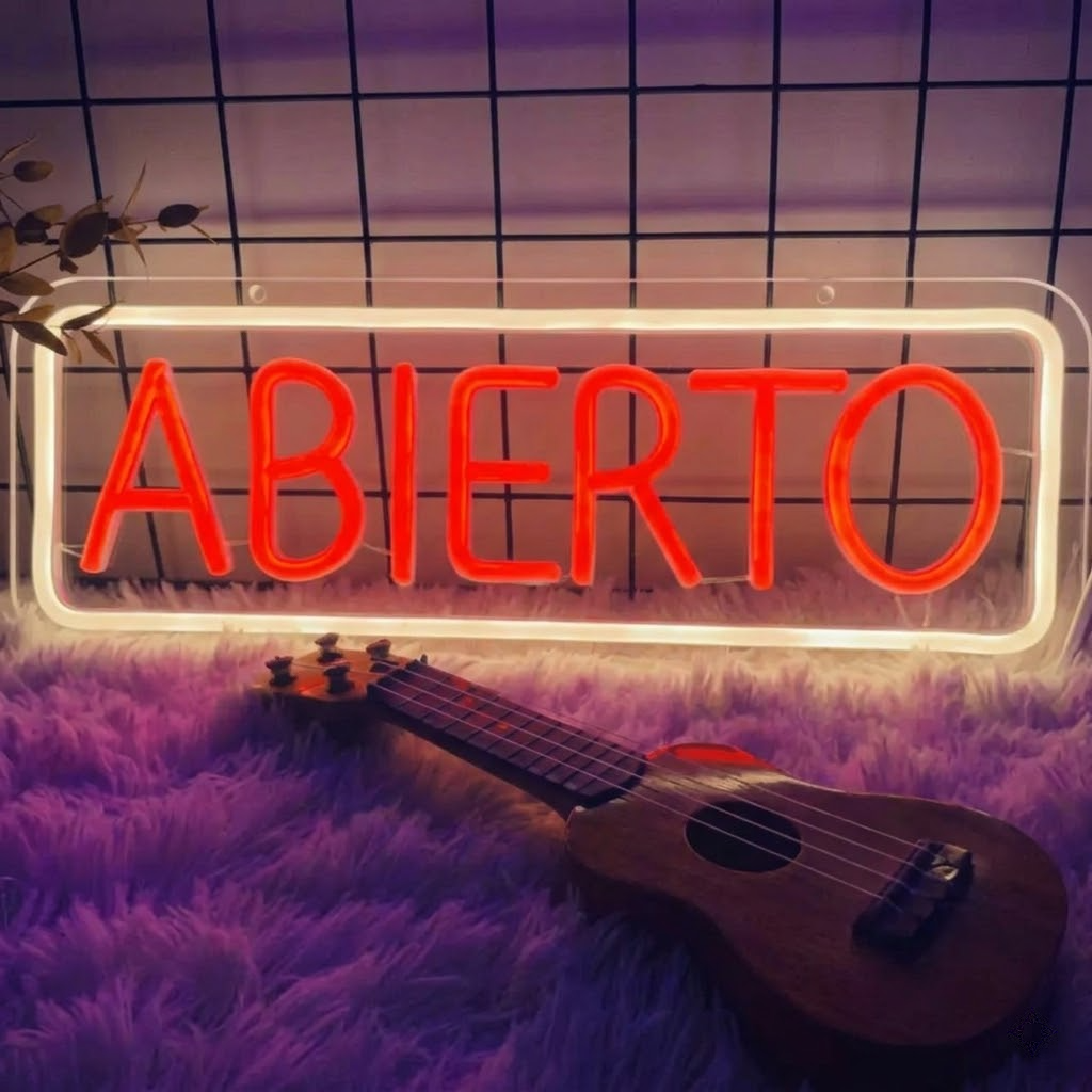 ABIERTO LED Neon Sign Open Style Light for Shop Bar Wall Decor