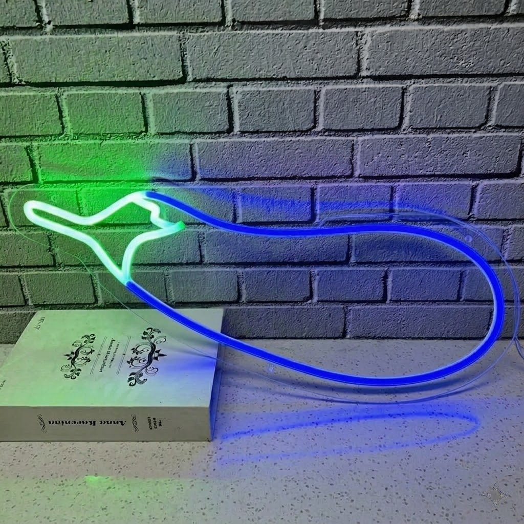 Eggplant LED Neon Sign Purple Vegetable Neon Light for Kitchen Bar Restaurant Wall Decor