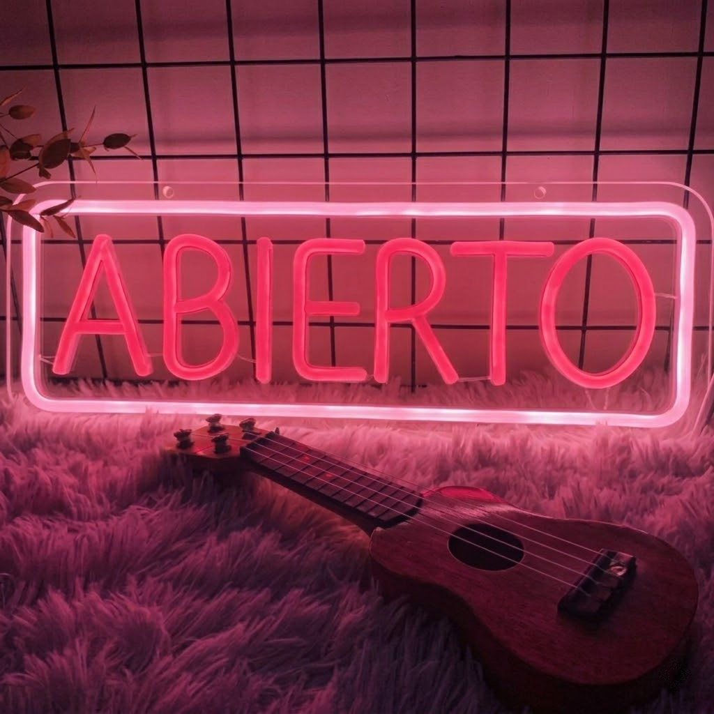 ABIERTO LED Neon Sign Open Style Light for Shop Bar Wall Decor