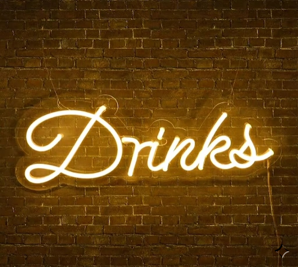 Drinks LED Neon Sign Warm Yellow Script Wall Decor for Home Bar Pub Club and Party Ambiance