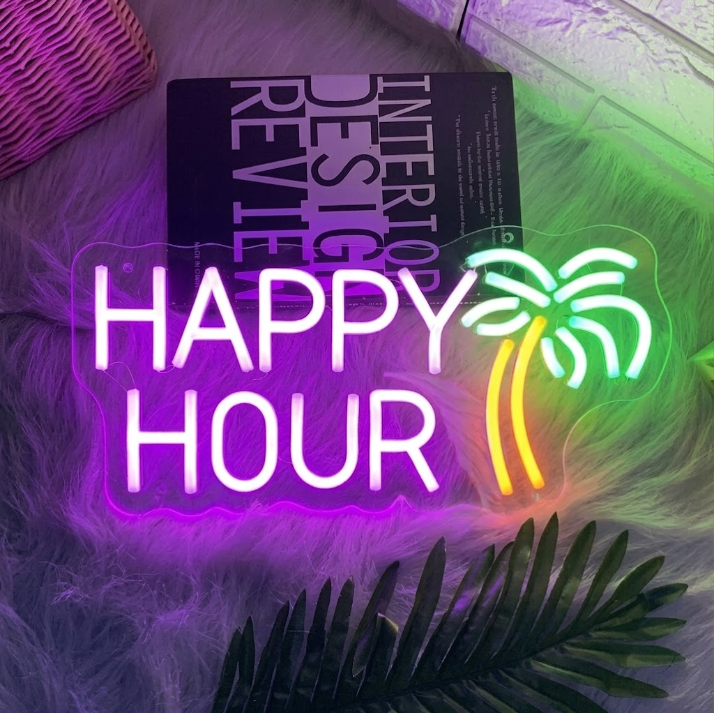 Happy Hour Neon Sign LED Bar Light for Home Pub Party Wall Decor
