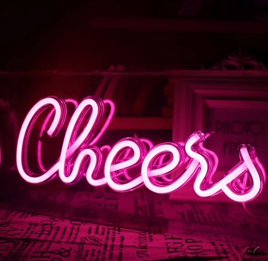 Cheers Neon Sign LED Light for Bar Party Home Decor