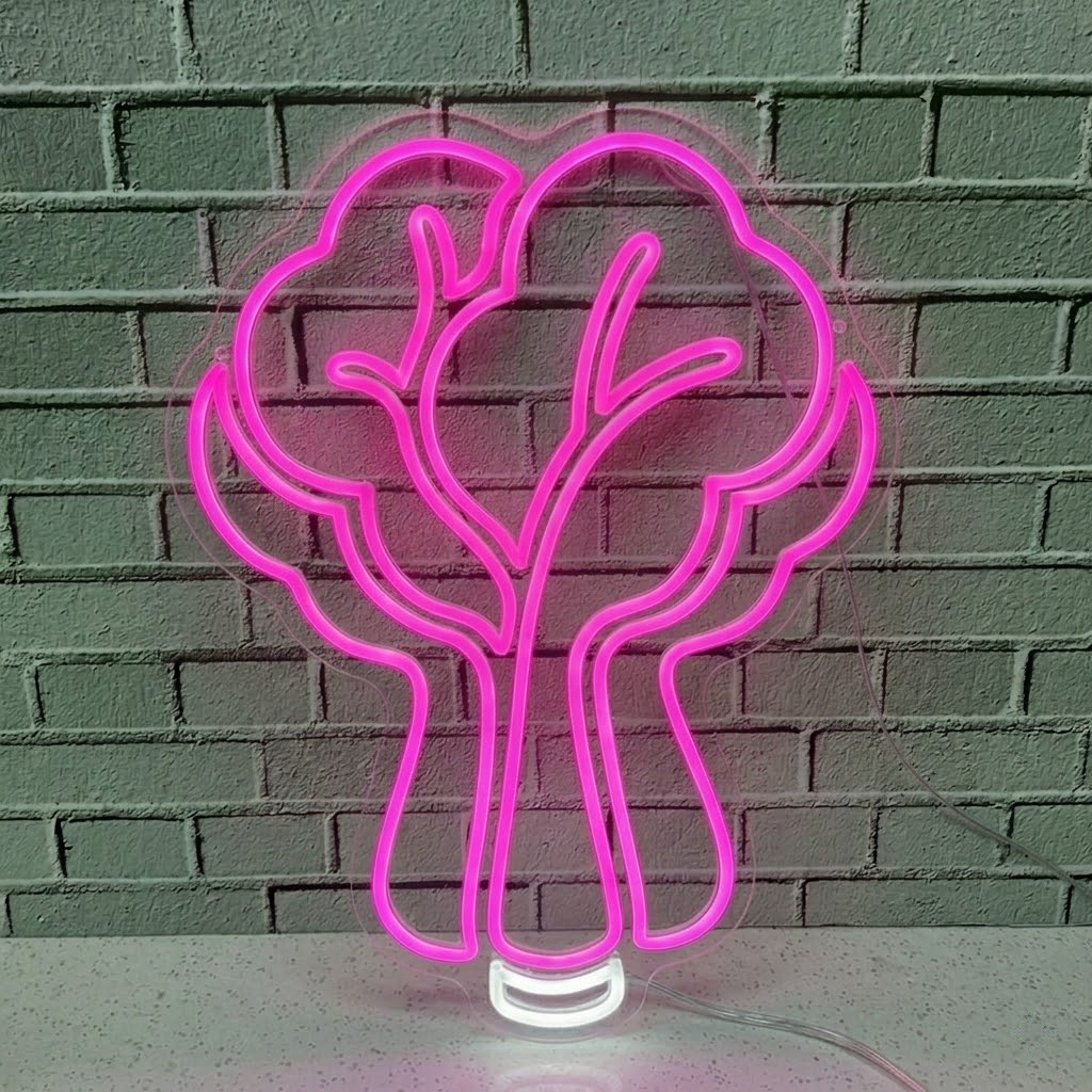 Broccoli LED Neon Sign Green Vegetable Neon Light for Kitchen Cafe Healthy Food Wall Decor