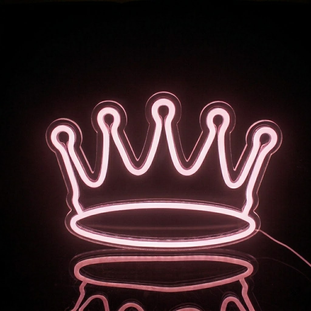 Royal Crown Warm White LED Neon Sign Elegant Crown Neon Light for Bedroom Wall Decor