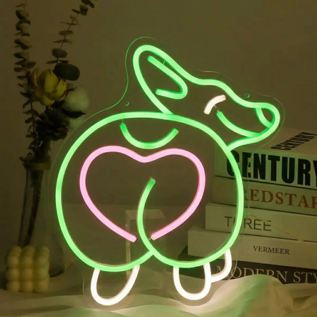 Funny Corgi Butt LED Neon Sign Cute Dog Neon Light for Bedroom and Pet Lover Decor