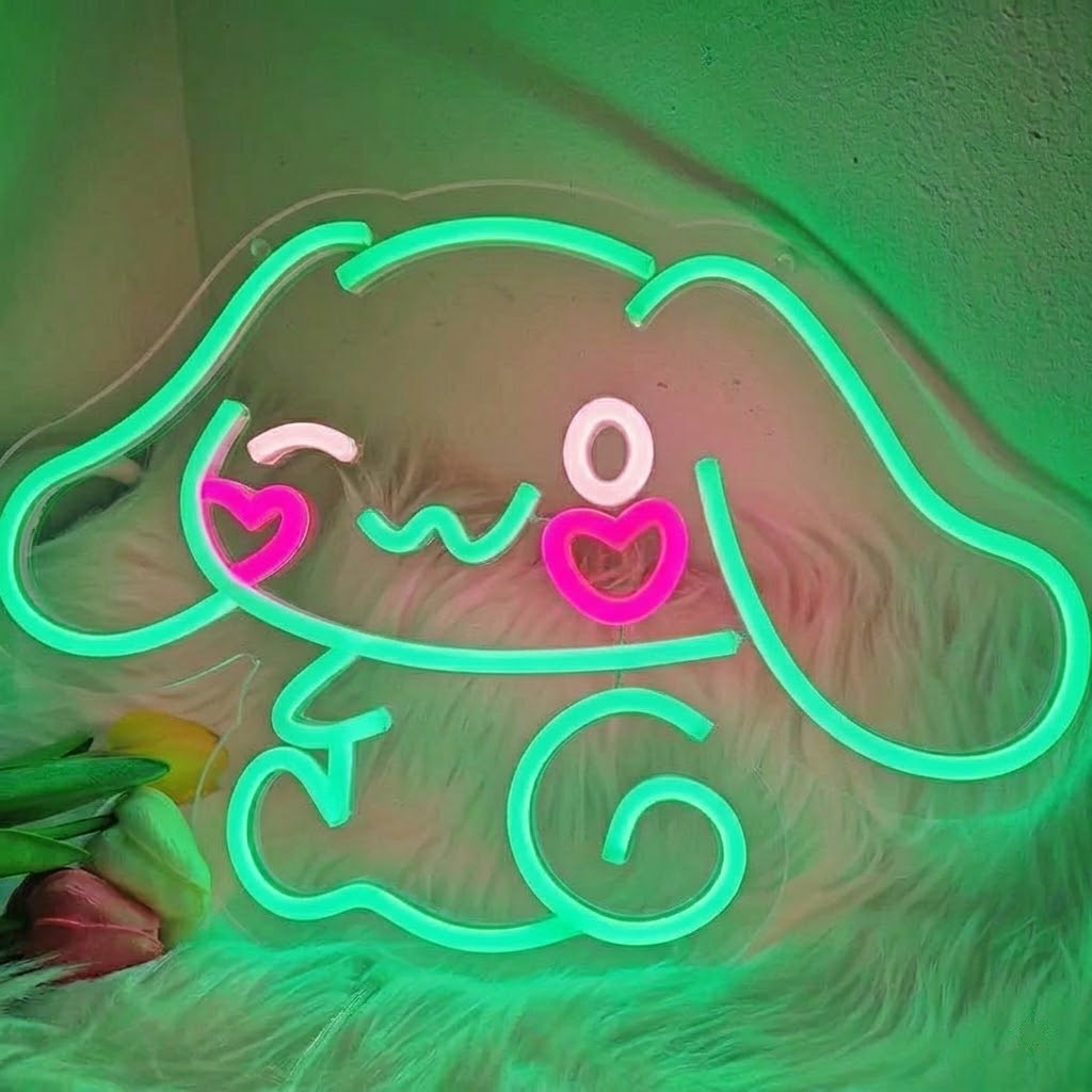 Cute Kawaii Puppy LED Neon Sign for Kids Bedroom Wall Decor Light
