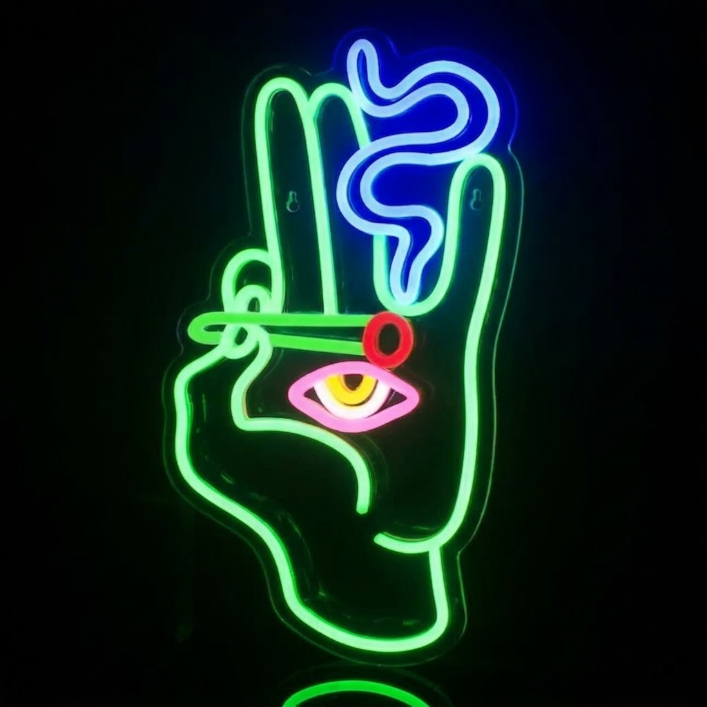 Abstract Hand Smoking LED Neon Sign Artistic Wall Light for Room Decor