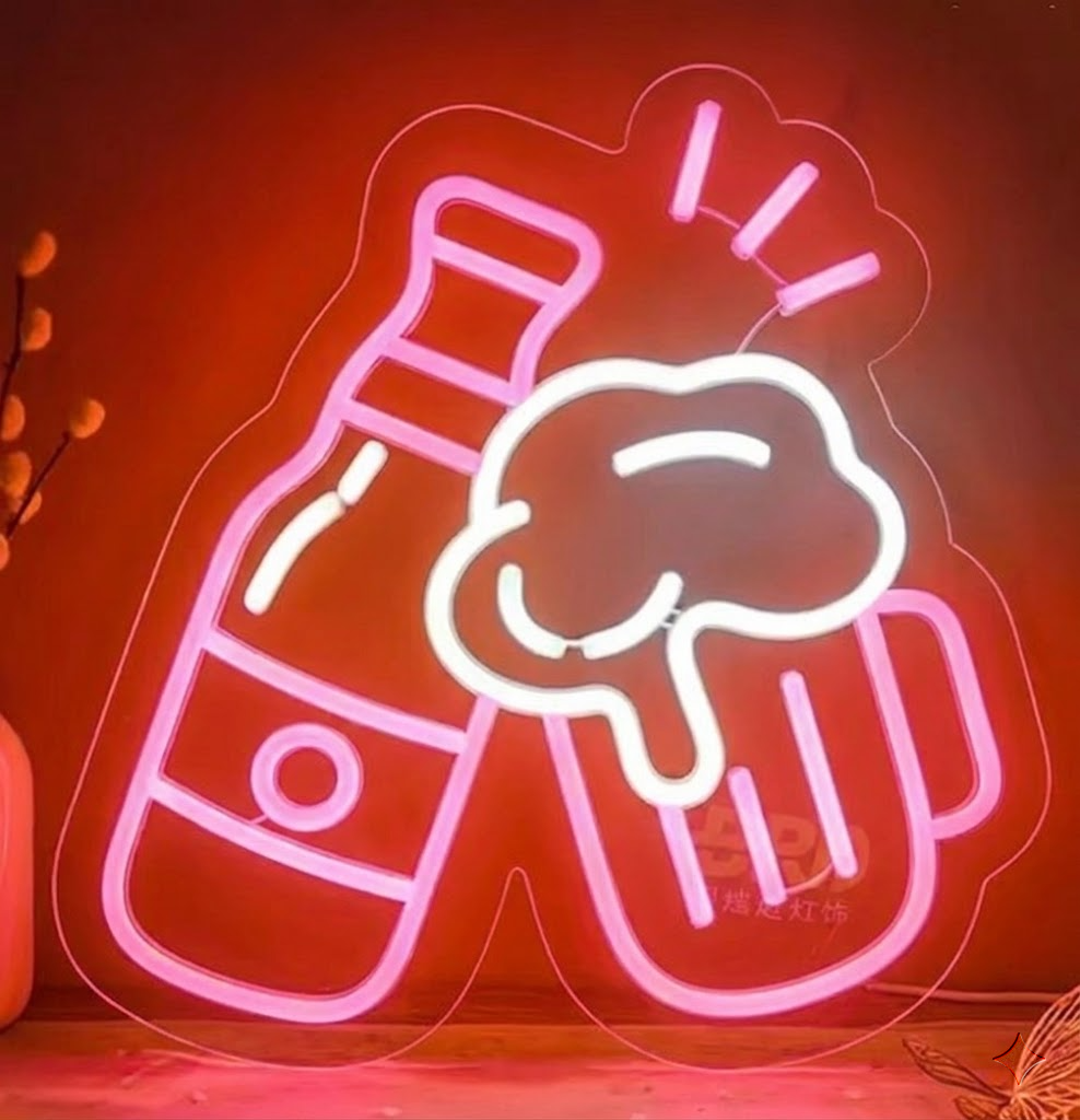 Beer Bottle and Mug Neon Sign LED Light for Bar Pub Home Decor