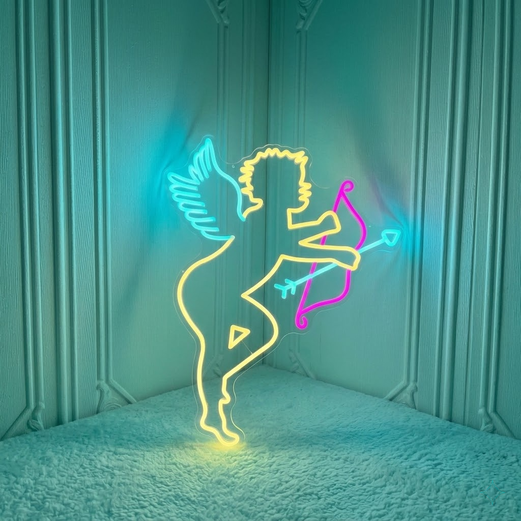 Cupid LED Neon Sign Angel Love Neon Light for Valentine Wedding Room Decor