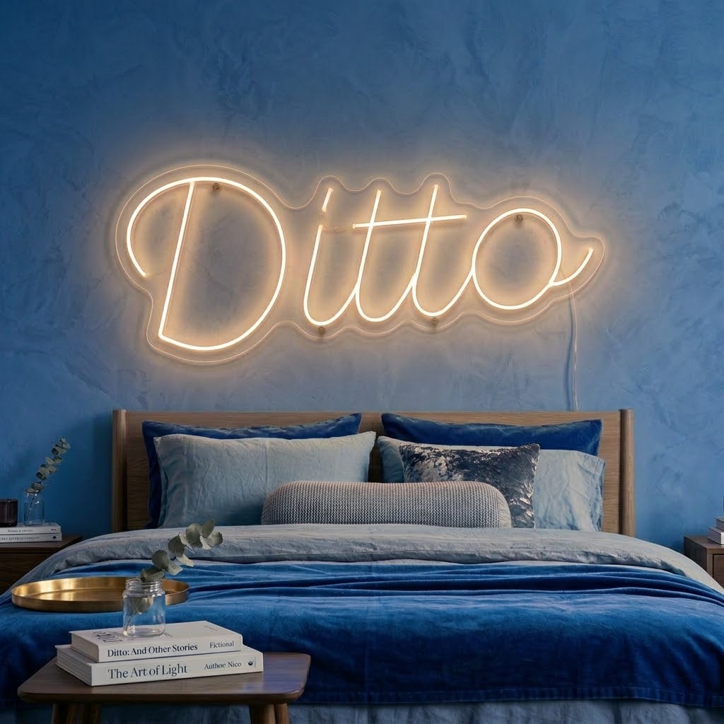Ditto LED Neon Sign for Bedroom Wall Decor