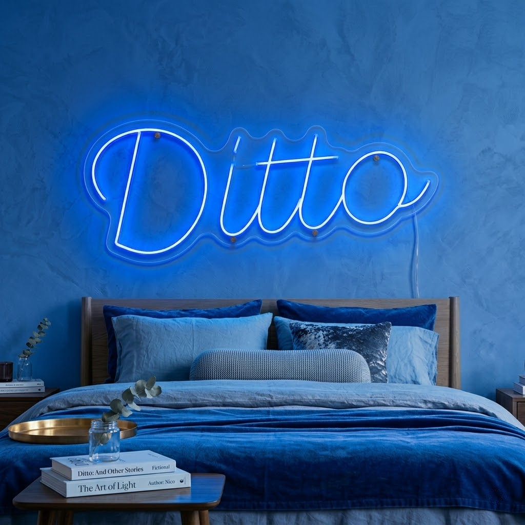 Ditto LED Neon Sign for Bedroom Wall Decor