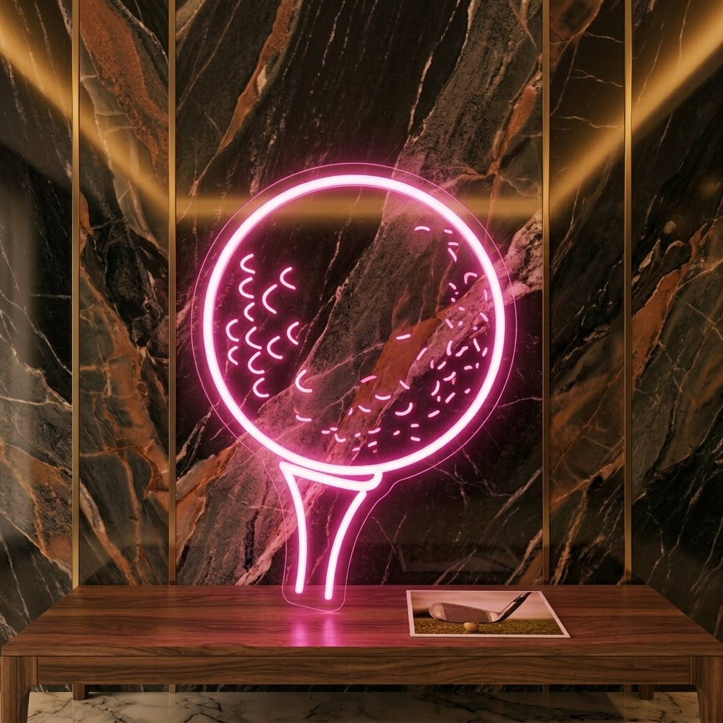 Ping Pong Paddle LED Neon Sign for Game Room Wall Decor