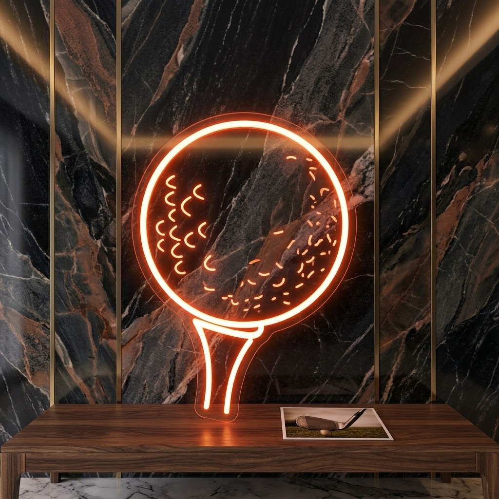 Ping Pong Paddle LED Neon Sign for Game Room Wall Decor