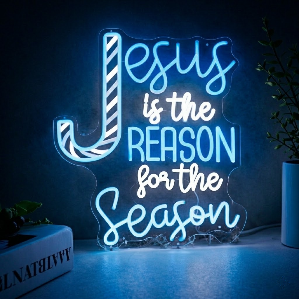 Jesus is the Reason for the Season LED Neon Sign Christmas Decoration