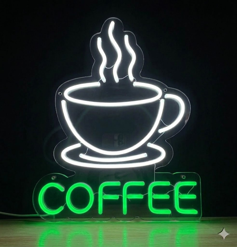 Coffee LED Neon Sign Decorative Wall Light for Cafes and Home Kitchen