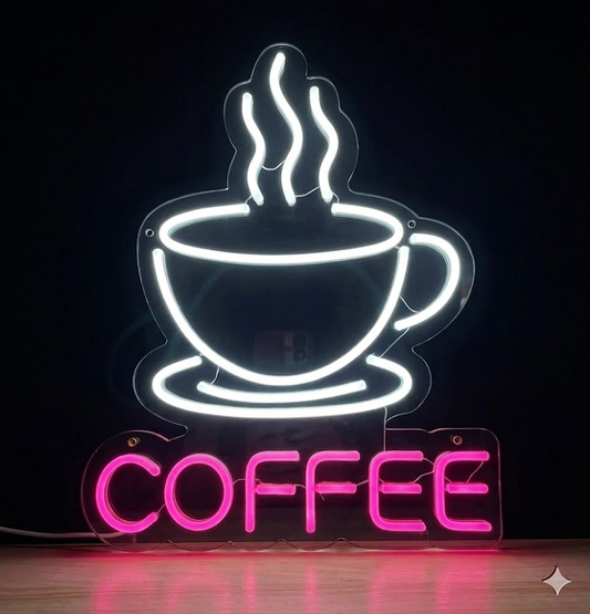 Coffee LED Neon Sign Decorative Wall Light for Cafes and Home Kitchen