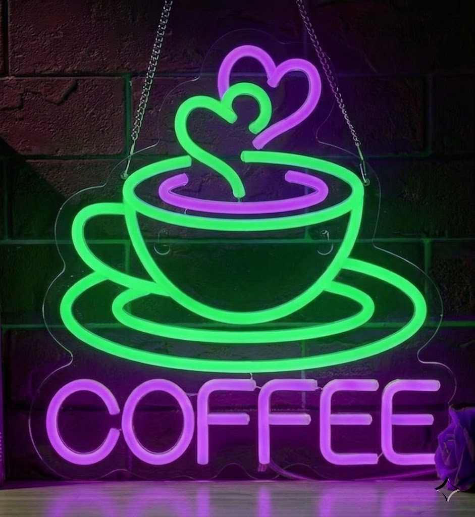 Coffee Cup LED Neon Sign for Home, Cafe, and Bar Decor