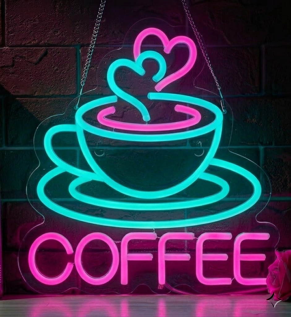 Coffee Cup LED Neon Sign for Home, Cafe, and Bar Decor