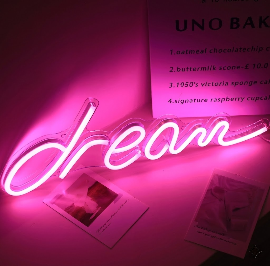 Dream LED Neon Sign Aesthetic Wall Decor for Bedroom Living Room