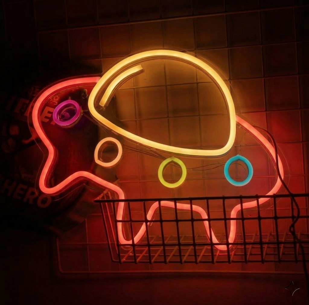 UFO LED Neon Sign for Kids Room Space Wall Decor