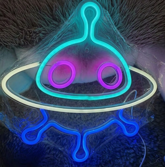 Cute Alien UFO LED Neon Sign for Kids Room Decor