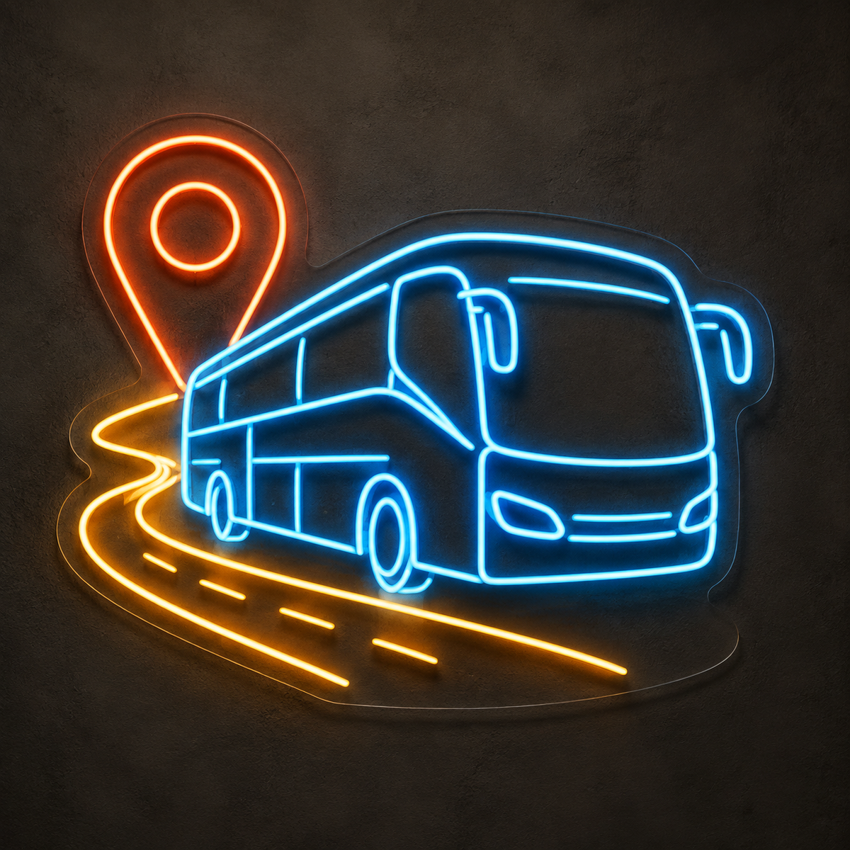 Coach Bus & Route LED Neon Sign for Bus Tour Terminals - design reference