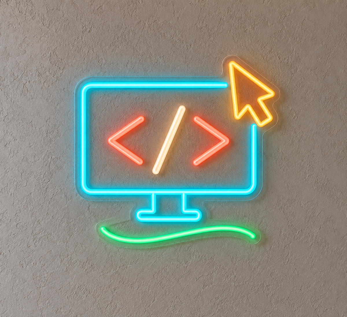 Code Monitor & Cursor LED Neon Sign for Coding Schools - design reference