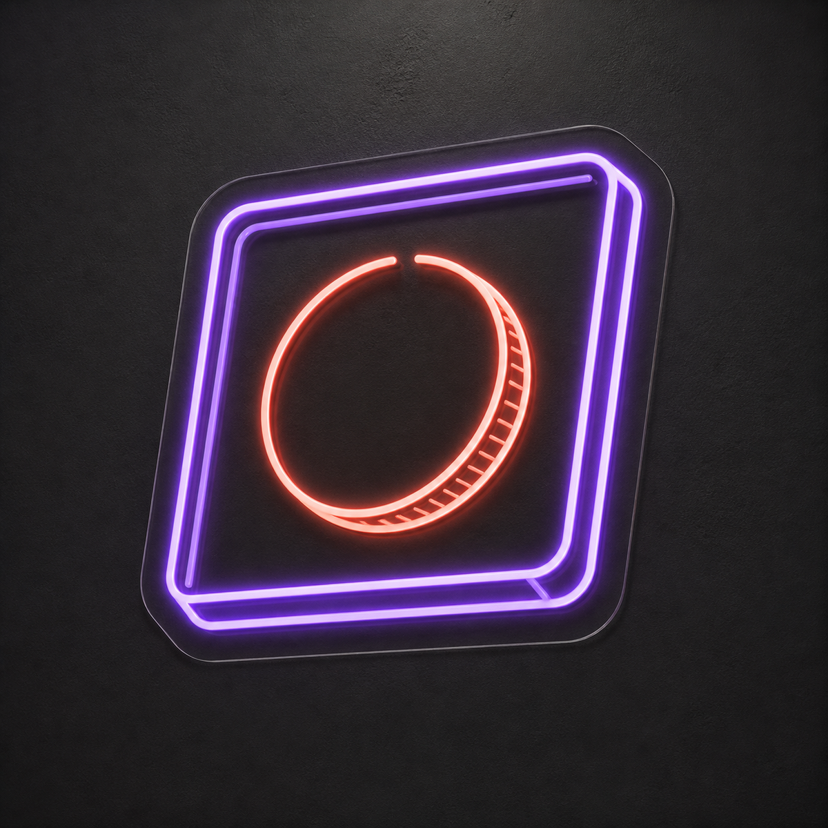 Coin Display Frame LED Neon Sign for Display Spaces - design reference