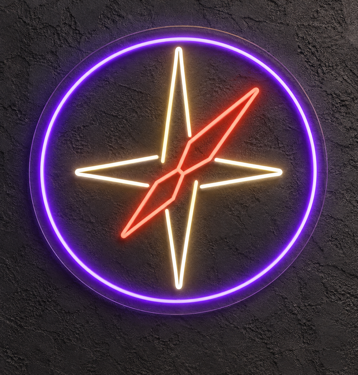 Compass Rose LED Neon Sign for Nautical Rooms - design reference